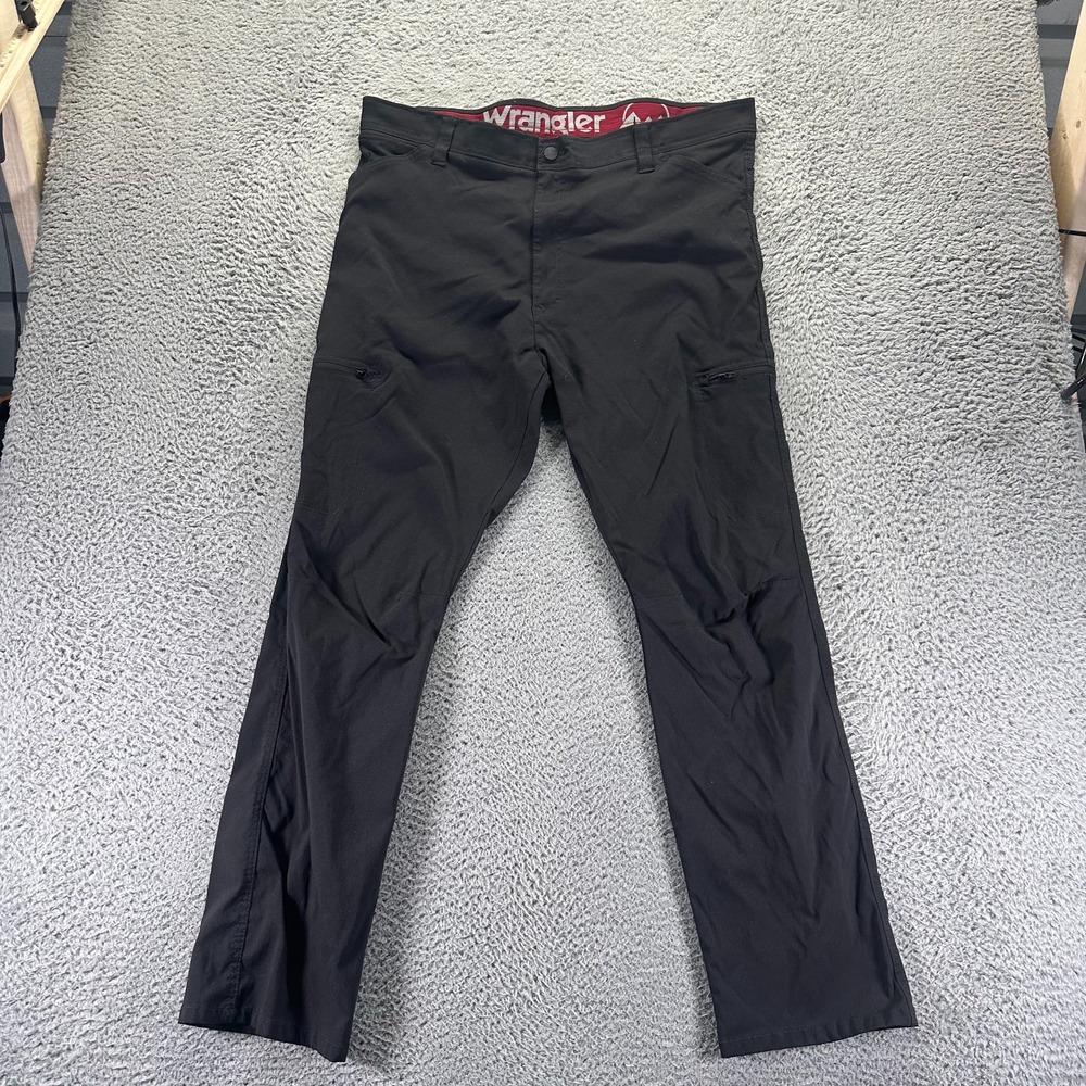 Wrangler All Terrain Pant Mens 40x32 Black Nylon Cargo Straight Travel Stretch